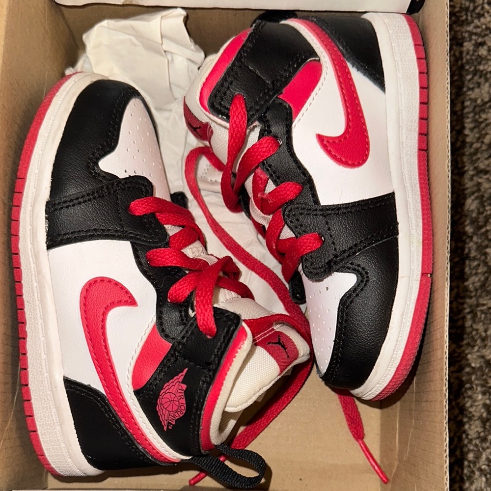 Jordan Black and Red High-Top Sneakers